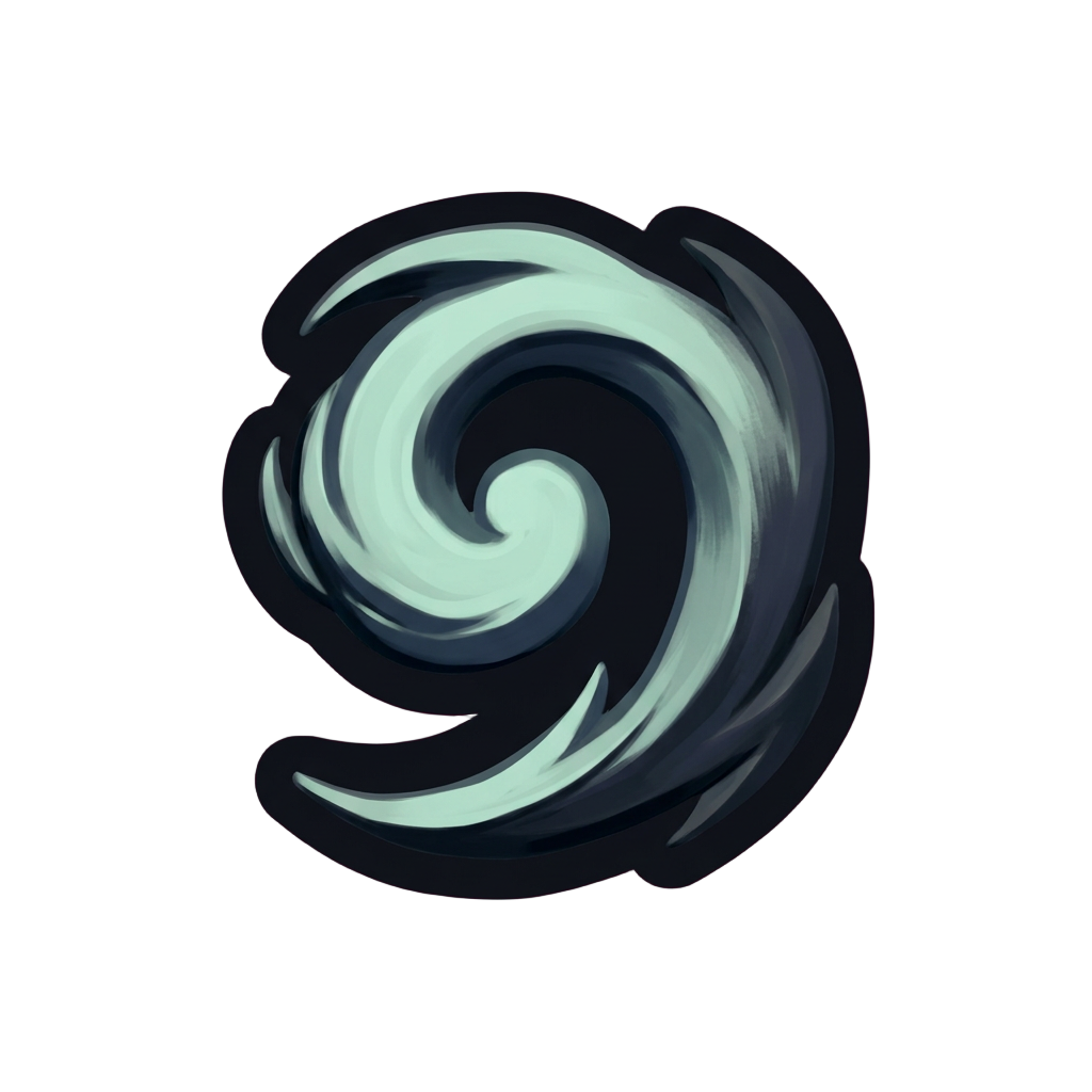A wind ability icon, a spiraling gust