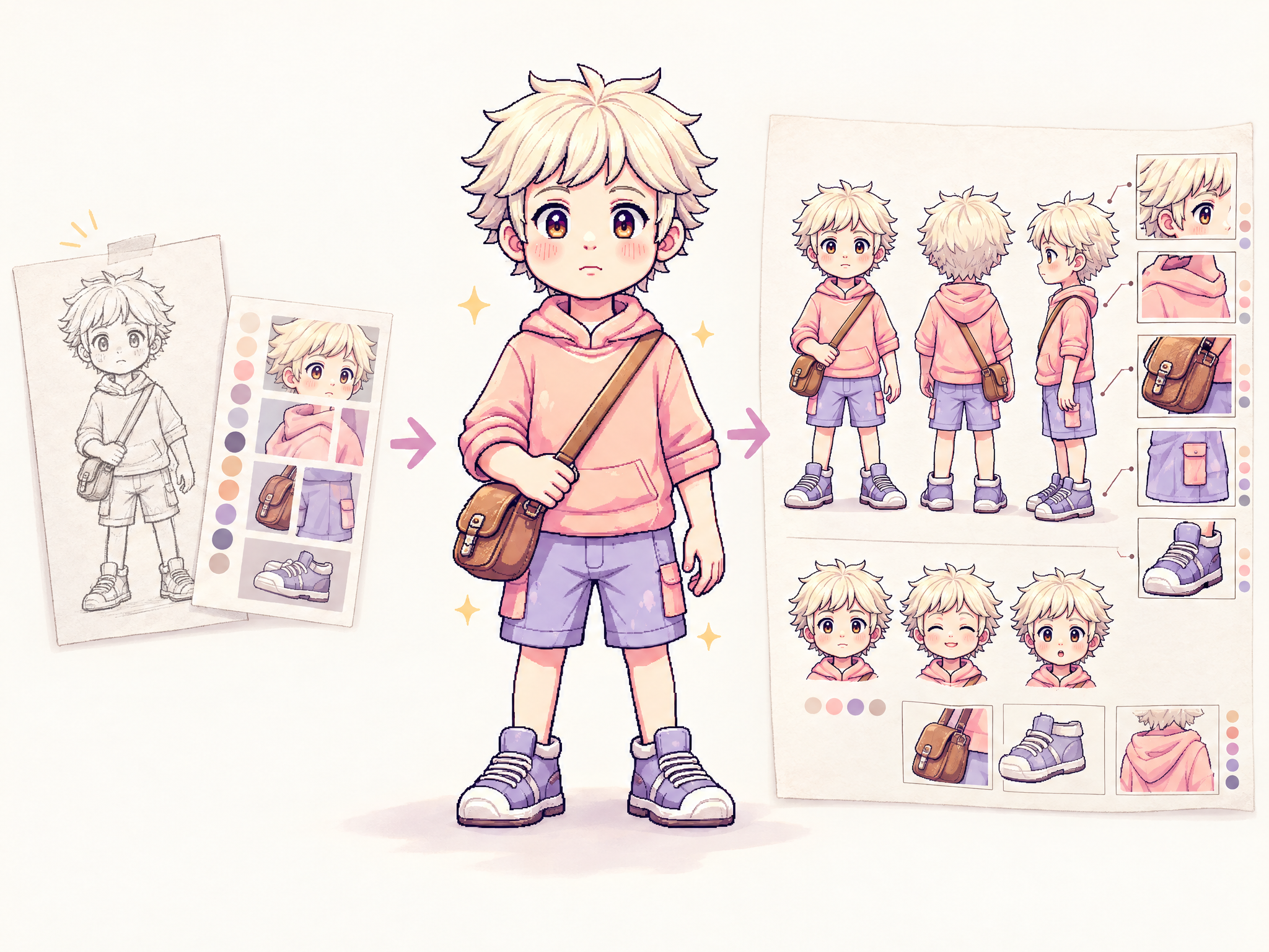 Character Sketch → Polished Concept Art