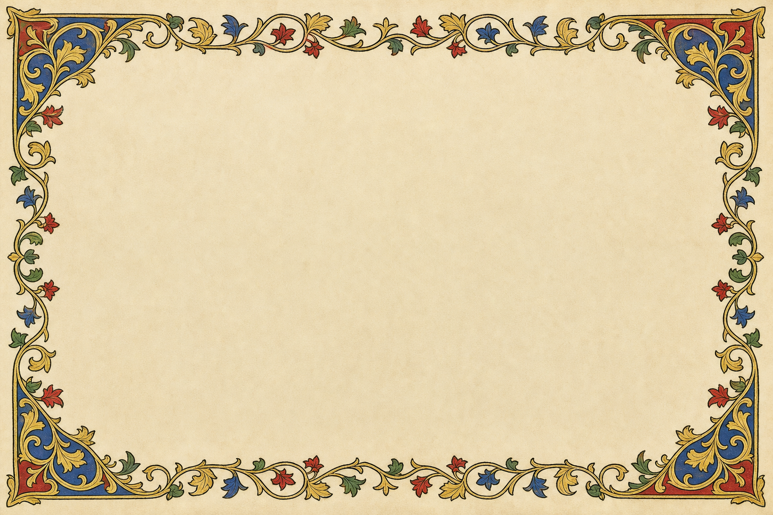 A vellum menu panel with illuminated borders