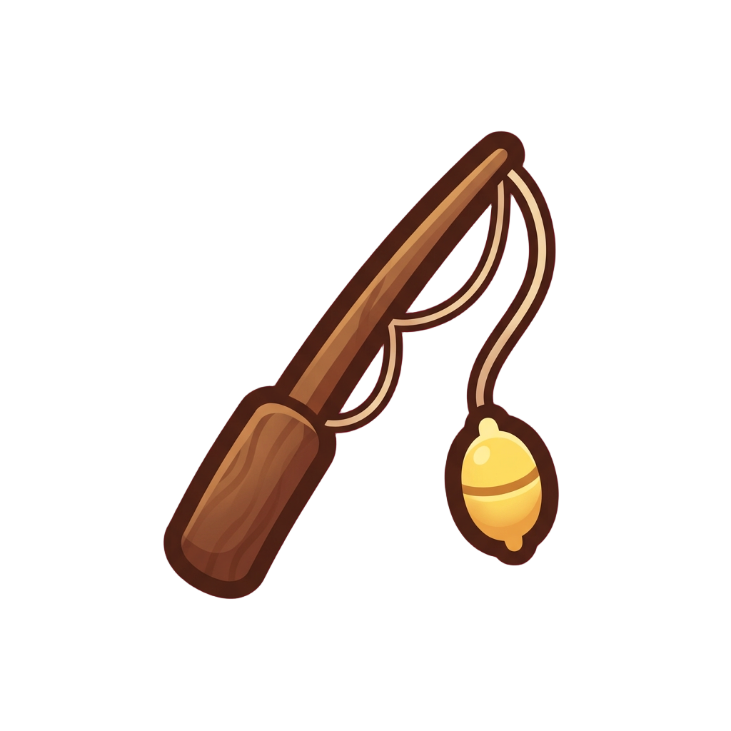 A wooden fishing rod