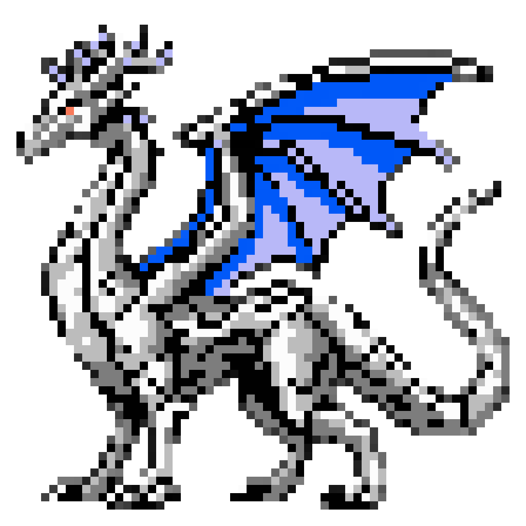 The same dragon recomposed in profile for the NES and snapped to the register