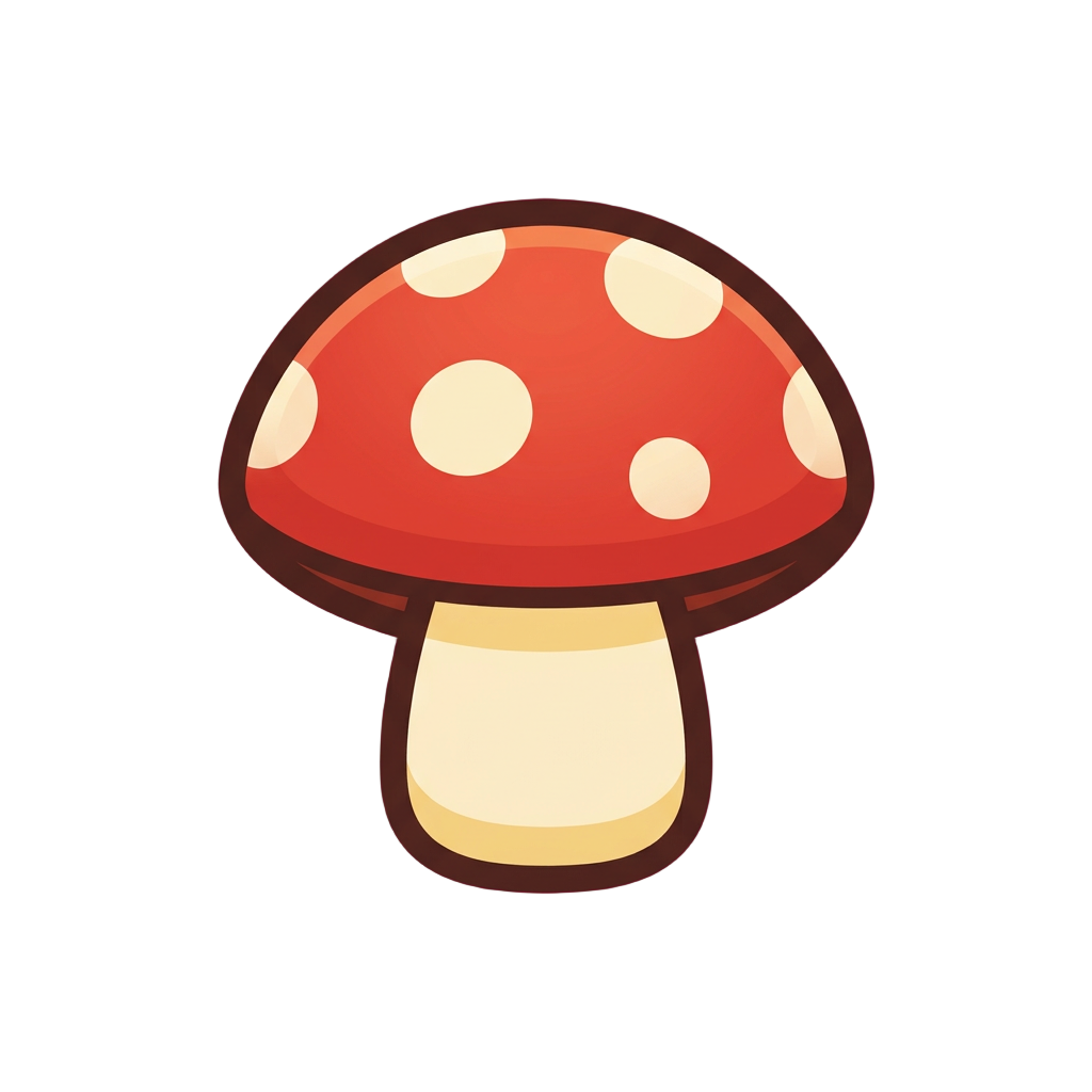 A red-capped mushroom