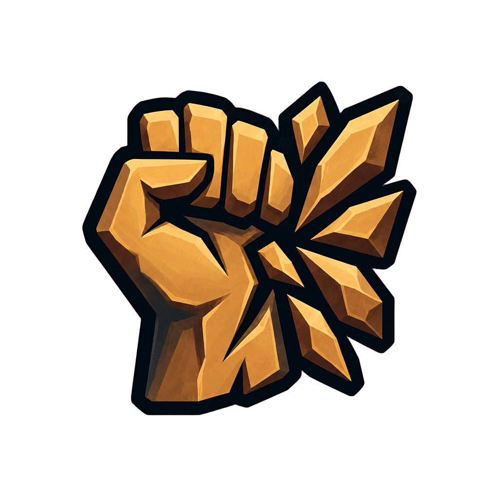 An earth ability icon, a split stone fist
