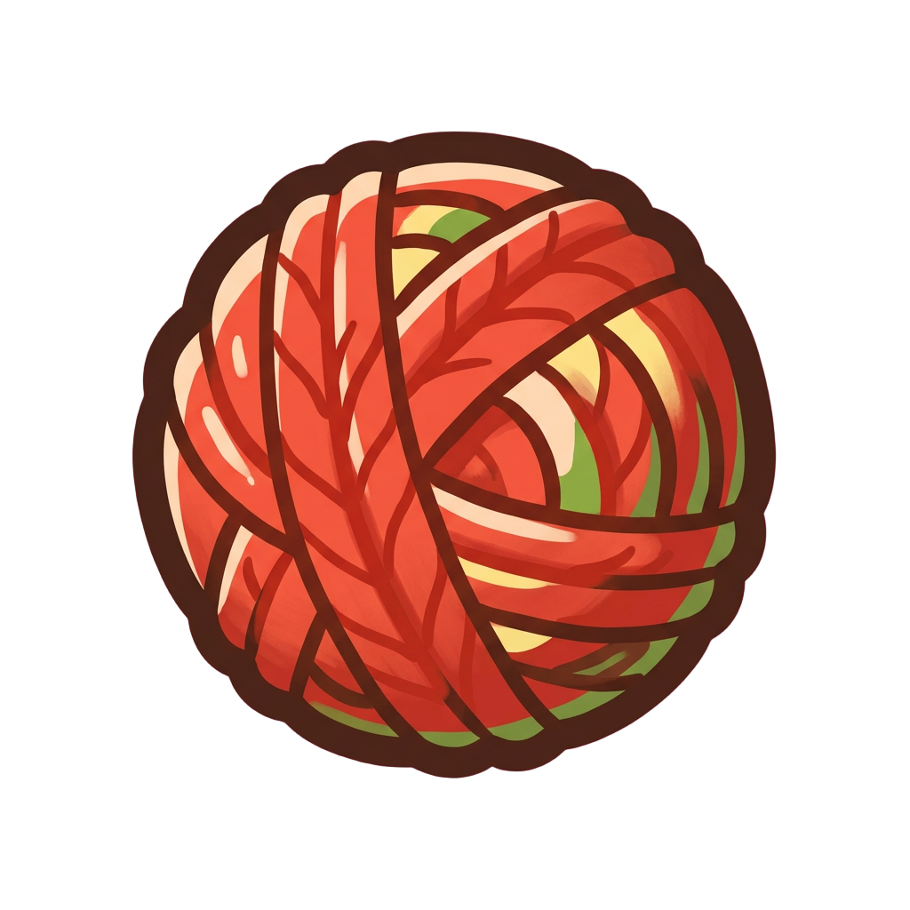 A ball of red yarn