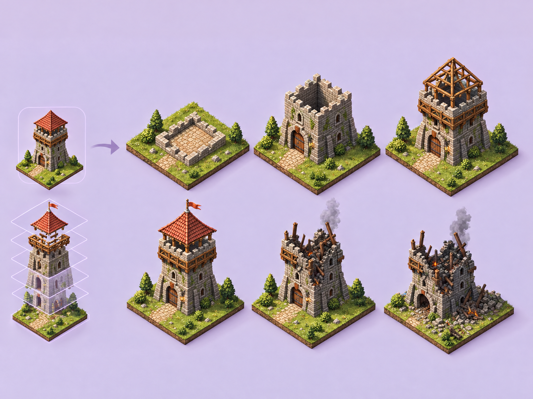 Isometric Building Progression