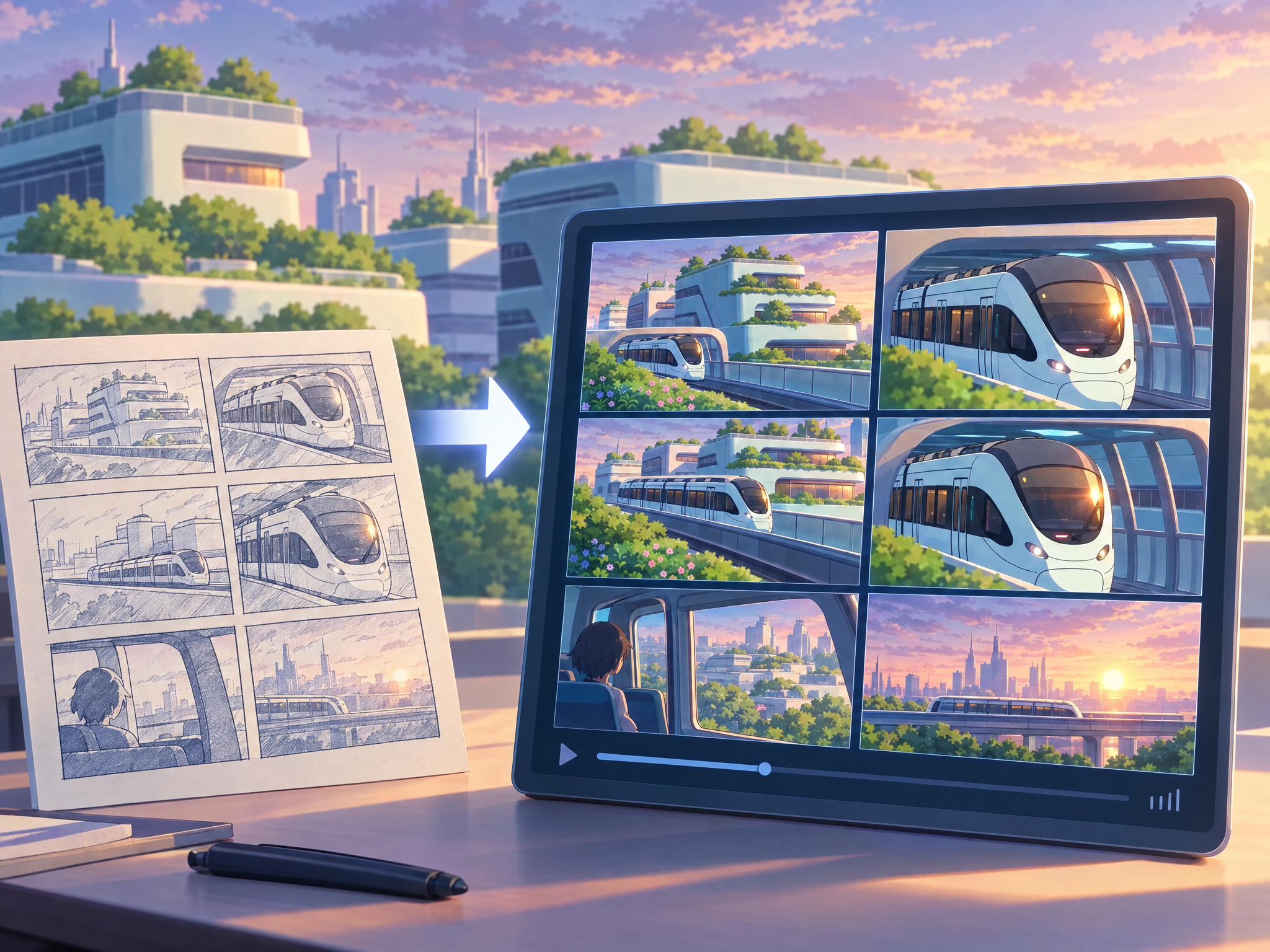 Storyboard to Previs Video