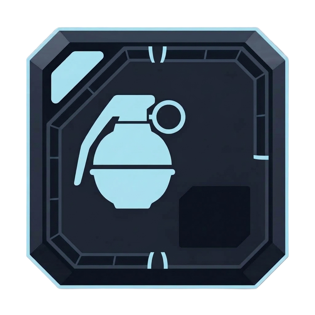 The grenade readout recharging, with a segmented perimeter