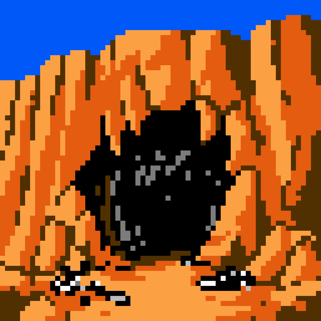 A cave entrance, snapped to the NES register