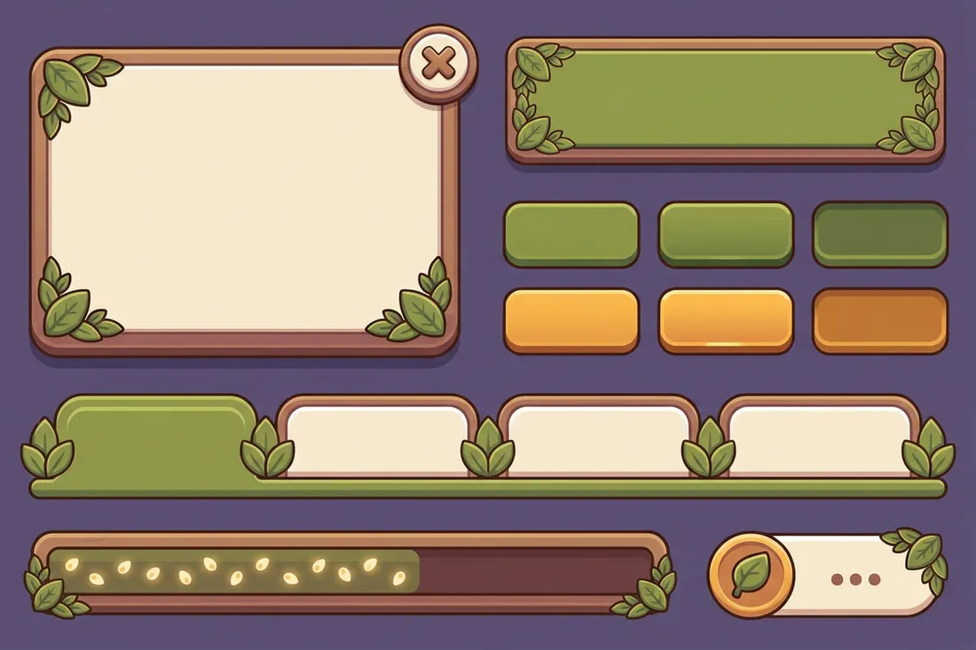 UI kits: 9-slice buttons and panels