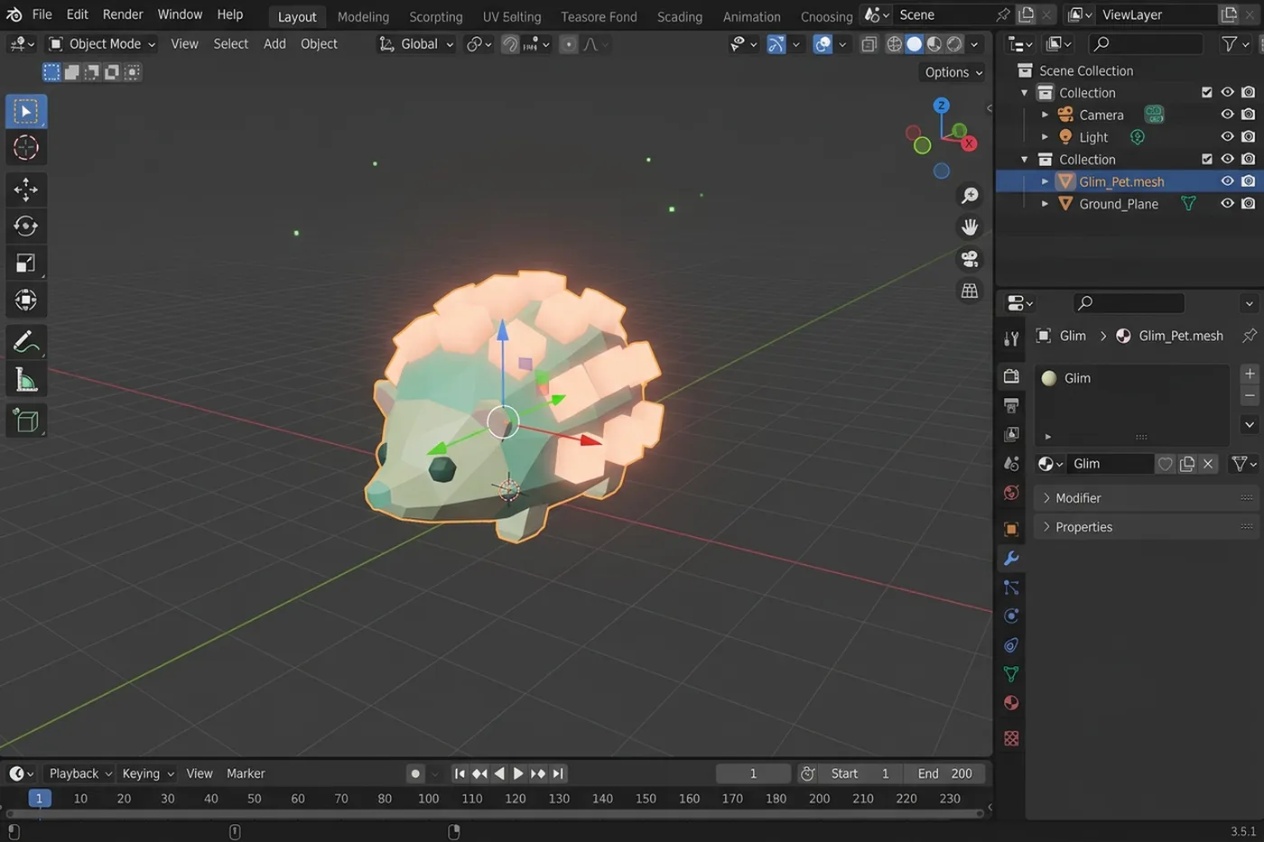 Glow Garden art from Layer in Blender