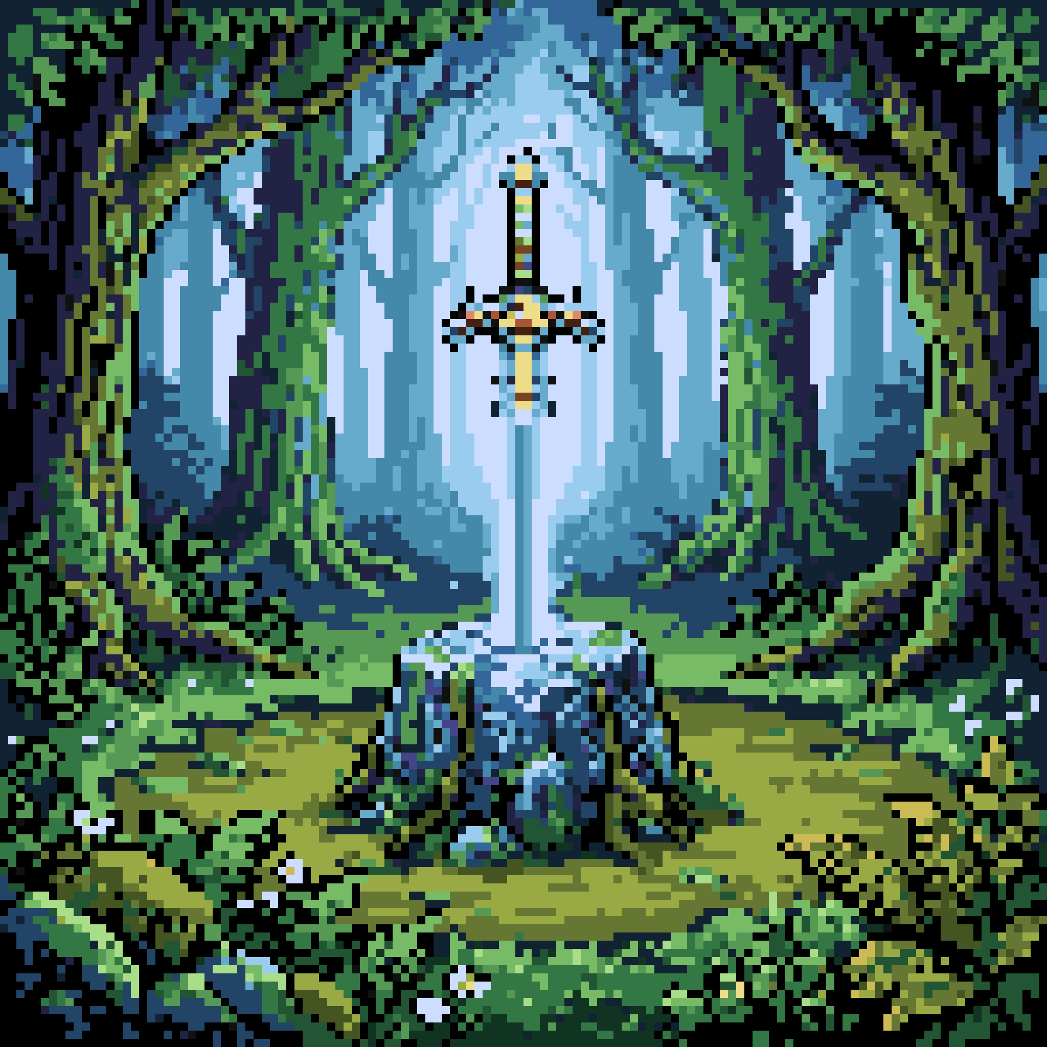 A sword in a clearing, snapped to the Amiga register