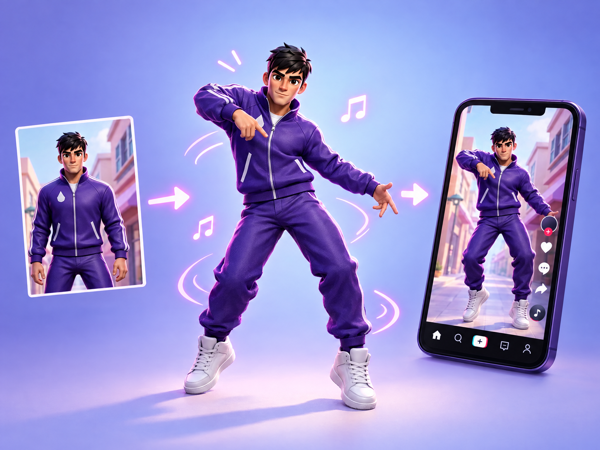 Make your your character dance and post it on TikTok