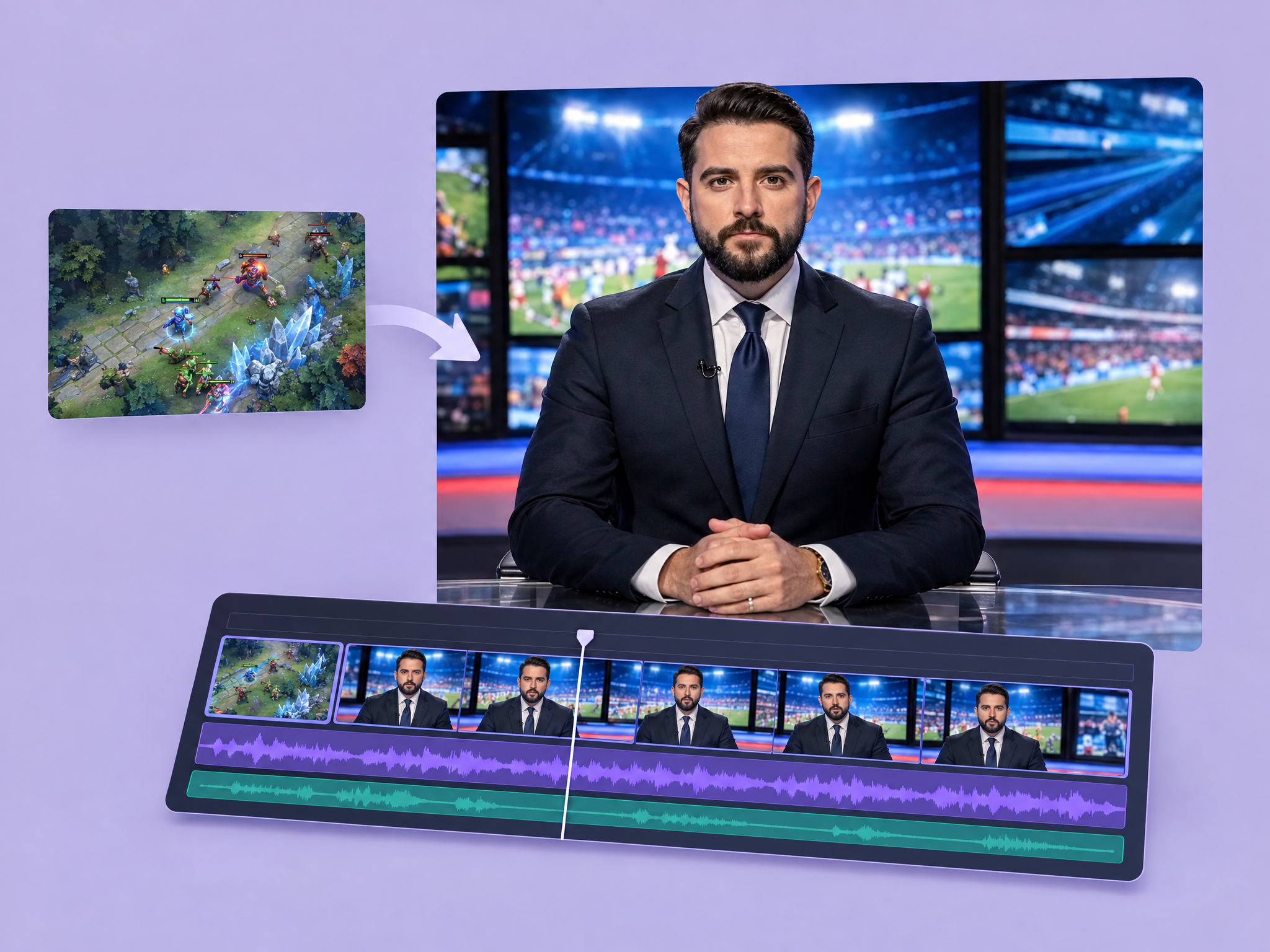 News Reporter commenting on Gameplay (Crystal Match)